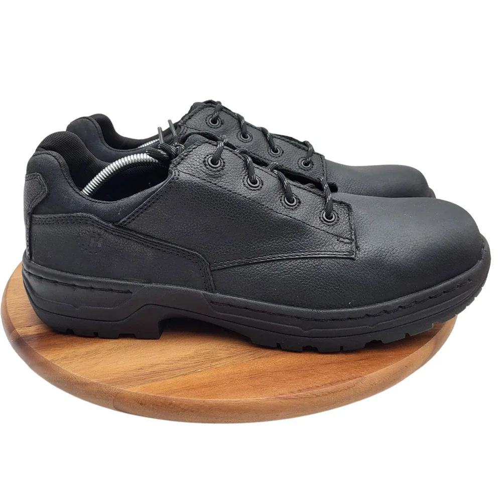 Hytest Footrests XT Work Shoes Mens 15 Wide Steel Safety Toe Black Leather